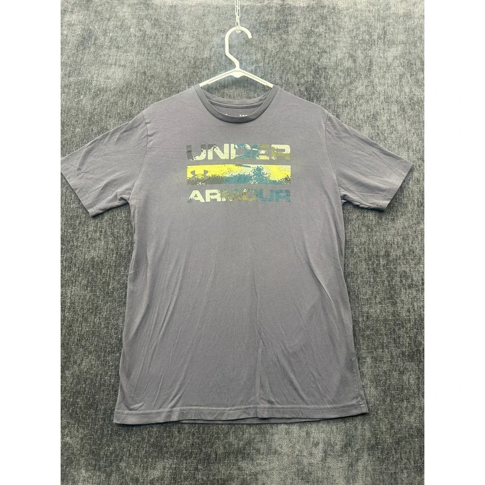 Under Armour T Shirt Mens Medium Gray Stretch Comfort Quick Drying‎ Loose Fit